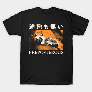 Preposterous Raccoon Japanese T-Shirt